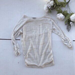 Heartsoul Tiger Striped Off White and Gold Sweater Size Small